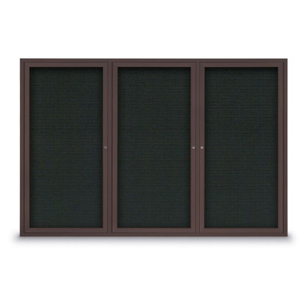 United Visual Products 30"x36" 1-Door Enclosed Outdoor Letterboard, Black Felt/Bronze Alum UV1166DSD3036-BRONZE-BLACK - main